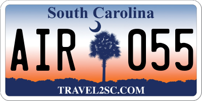 SC license plate AIR055