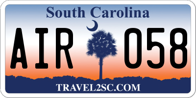 SC license plate AIR058