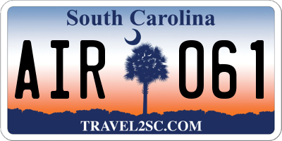 SC license plate AIR061