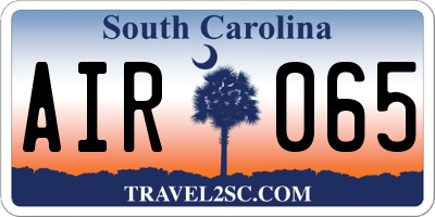 SC license plate AIR065