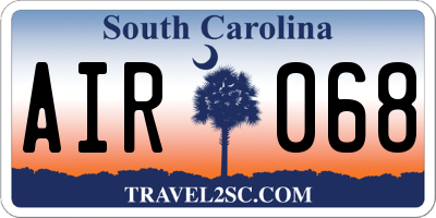 SC license plate AIR068