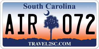 SC license plate AIR072