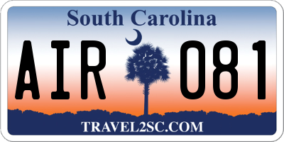 SC license plate AIR081