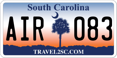 SC license plate AIR083