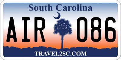 SC license plate AIR086