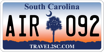 SC license plate AIR092