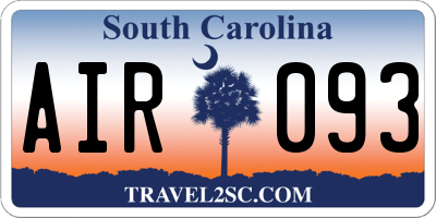 SC license plate AIR093