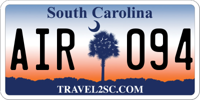 SC license plate AIR094