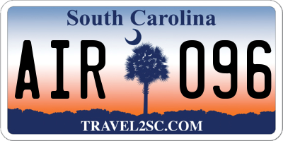 SC license plate AIR096