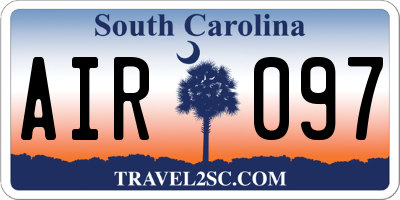 SC license plate AIR097