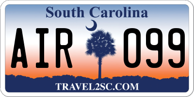 SC license plate AIR099