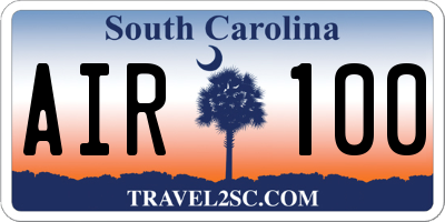 SC license plate AIR100