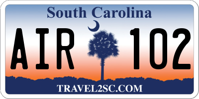 SC license plate AIR102
