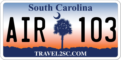 SC license plate AIR103
