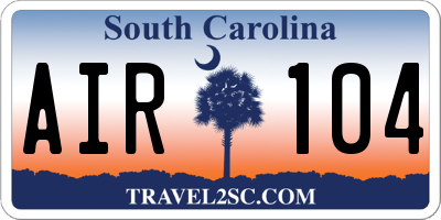 SC license plate AIR104