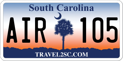 SC license plate AIR105