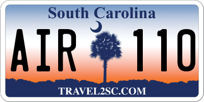 SC license plate AIR110