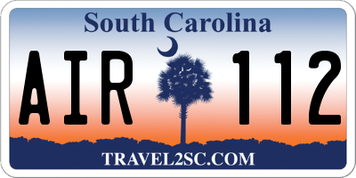SC license plate AIR112