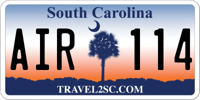 SC license plate AIR114