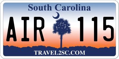 SC license plate AIR115