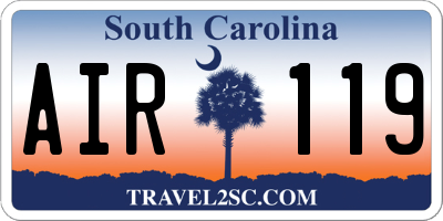 SC license plate AIR119