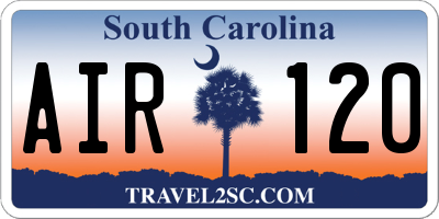 SC license plate AIR120