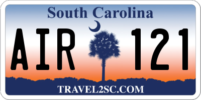 SC license plate AIR121