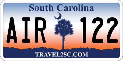 SC license plate AIR122