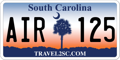 SC license plate AIR125