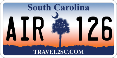 SC license plate AIR126
