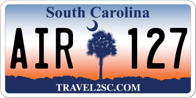 SC license plate AIR127