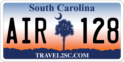 SC license plate AIR128