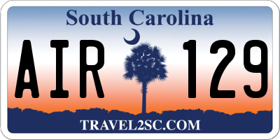 SC license plate AIR129