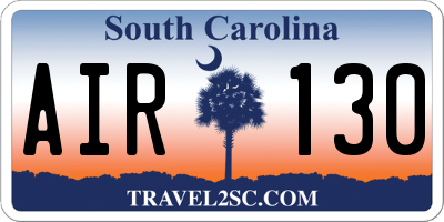 SC license plate AIR130