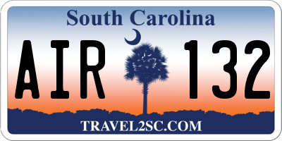 SC license plate AIR132