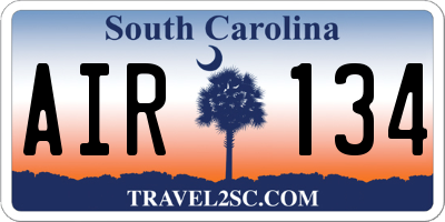 SC license plate AIR134