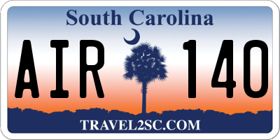 SC license plate AIR140