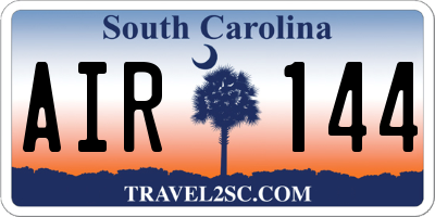 SC license plate AIR144