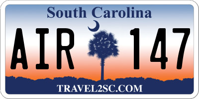 SC license plate AIR147