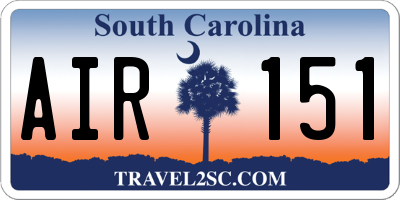 SC license plate AIR151