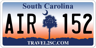 SC license plate AIR152