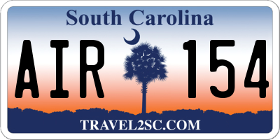 SC license plate AIR154