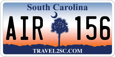 SC license plate AIR156