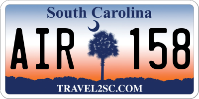 SC license plate AIR158