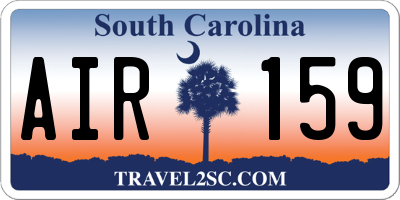 SC license plate AIR159
