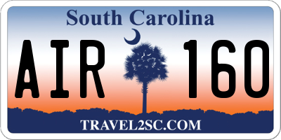 SC license plate AIR160