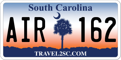 SC license plate AIR162