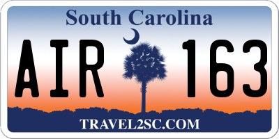 SC license plate AIR163
