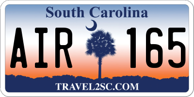 SC license plate AIR165