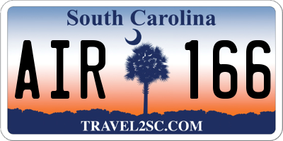 SC license plate AIR166